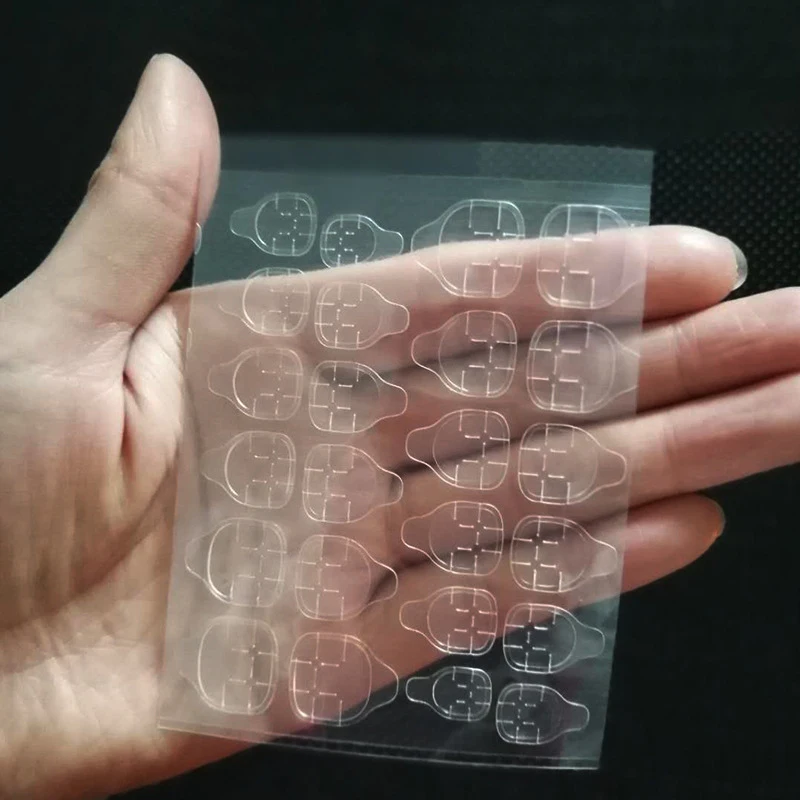 24Pcs Clear Double Side Adhesive Glue Sticker Sticky Tape Transparent Nail Glue For Fake False Nails Art Tool Jelly Glue