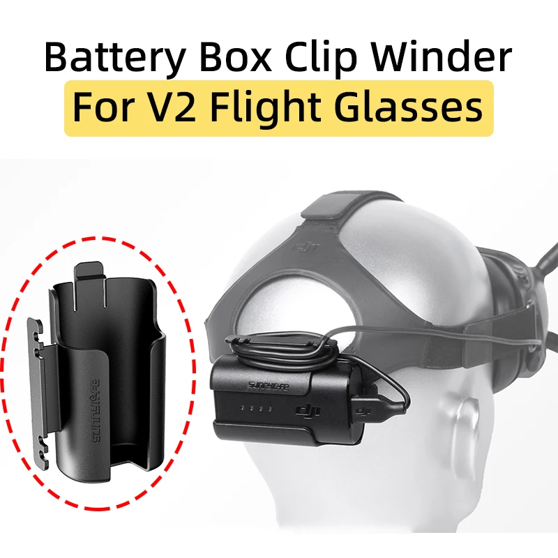 Per Dji Fpv Drone V2 Flight Glasses Battery Box Clip Posteriore Custodia Protettiva Anti-Caduta Accessori Per Avvolgicavo Di Ricarica
