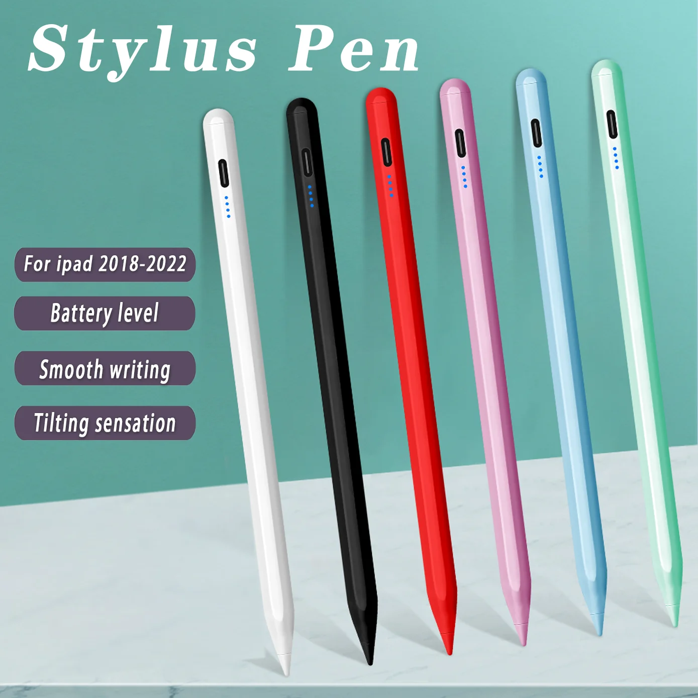 Per Ipad Pencil Con Palm Rejection Tilt, Per Apple Pencil 2 2018-2022 Stylus Pen Ipad Pro 11 12.9 Air 4/5 7/8/9/10Th Mini 5 6