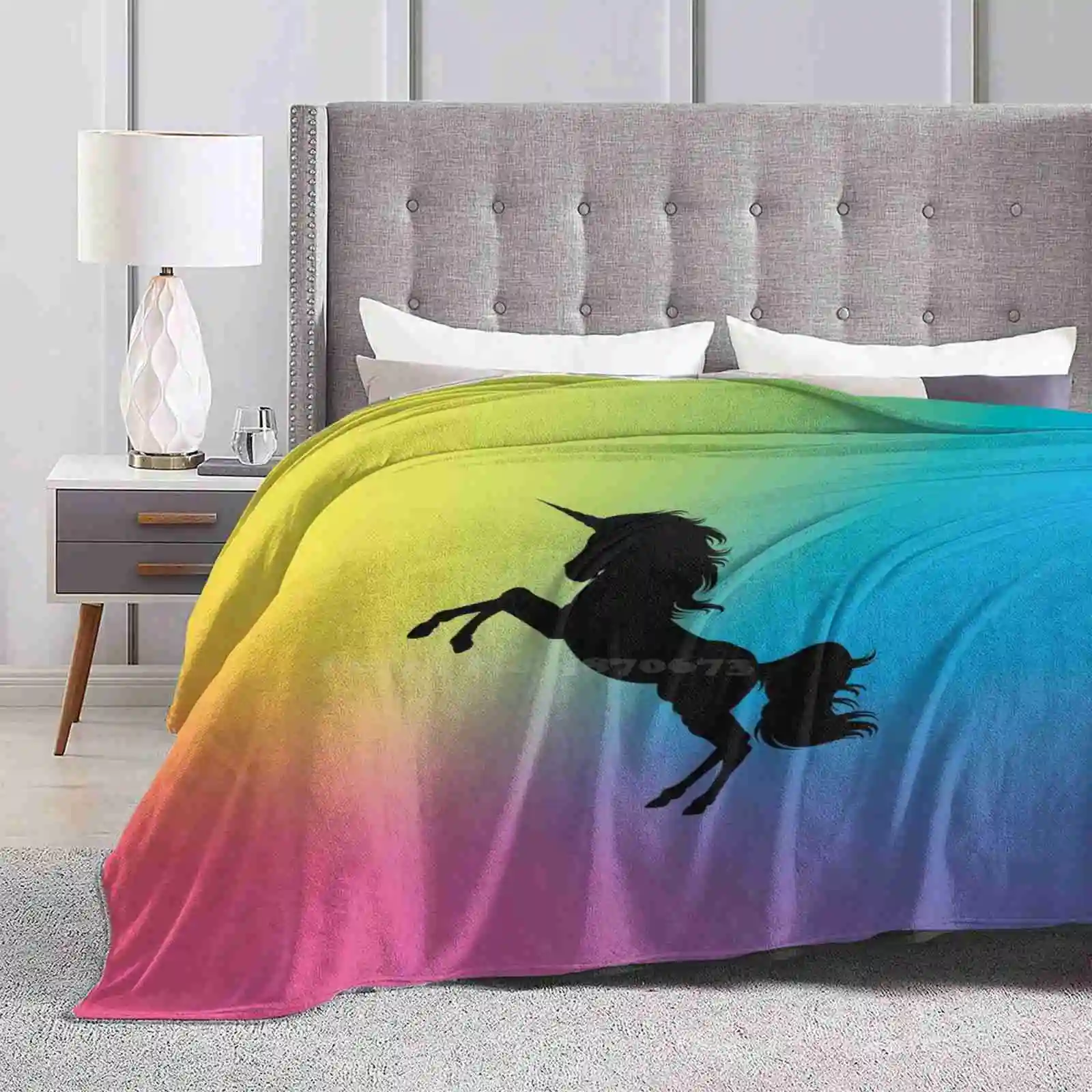 Coperta Unicorno Morbida Calda Coperta Portatile Da Viaggio Arcobaleno Unicorno Magico Unicorno Cavallo Bellissimo Unicorno Creatura Magica