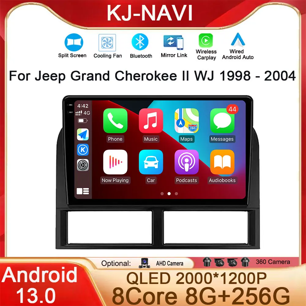 Per Jeep Grand Cherokee Ii Wj 1998 - 2004 Carplay Smart Stereo Android 13 Auto 360 Radio Core System Core System Blutooth