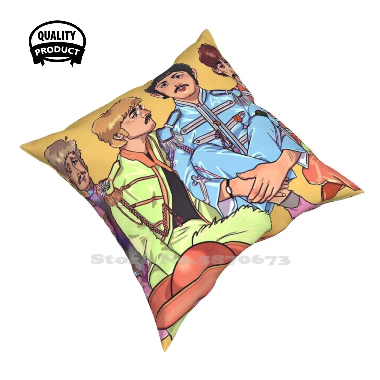 Salt & Pepper Home Car Sofa Fodera Per Cuscino Federa Beetles Ringo Starr Classic Sgt Pepper Bug Band