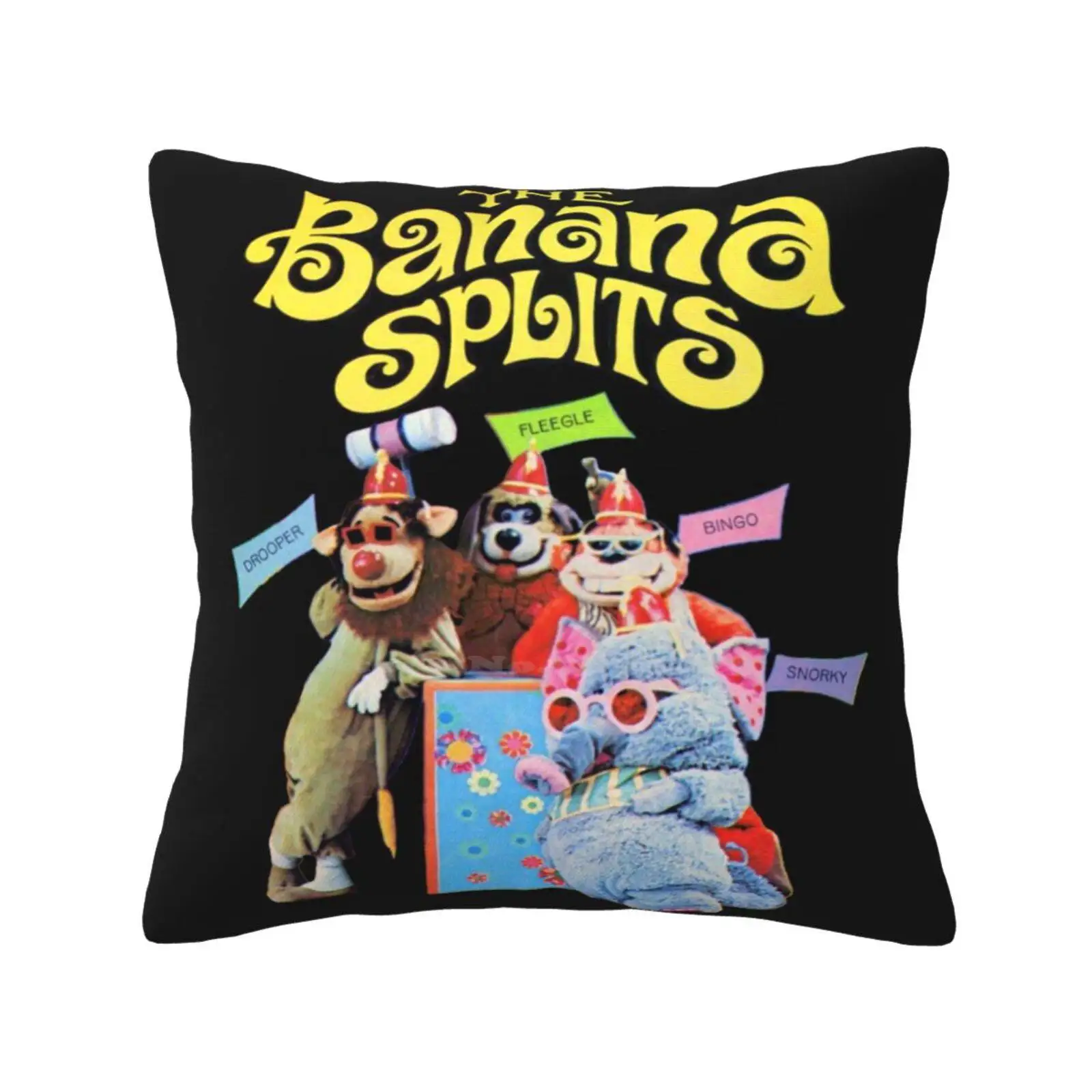 La Banana Divide Retro Cast-Drooper Fleegle Bingo Snorky Pillow Cover Hug Federa The Banana Split Retro Drooper Fleegle