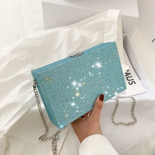 Viola Bright New Ol Women Party Bags Box Hard Mini Shoulder Handbags Trend Design Chain Hasp Bags Portamonete Borsa Quadrata Singola