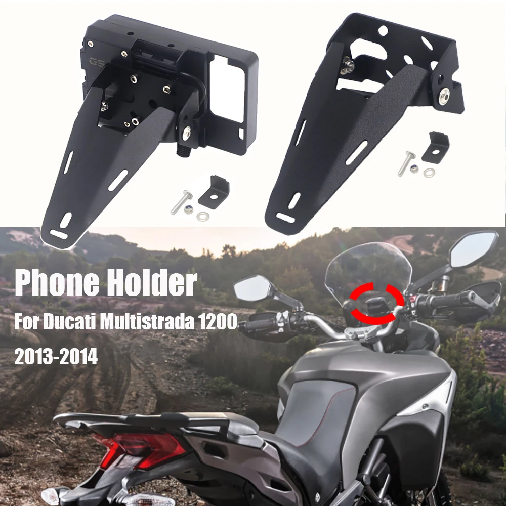 Motorcycle 2013 2014 For Ducati Multistrada 1200 Gps Phone Holder Stand Bracket Usb Charger Gps Moto