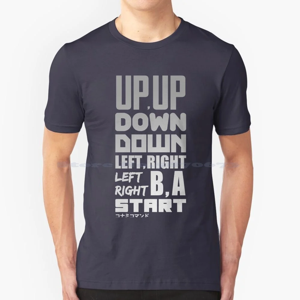 Konami Code T Shirt 100% Cotone Tee Konami Code Contra Super C Gradius Castlevania Dance Revolution Metal Gear Beatmania