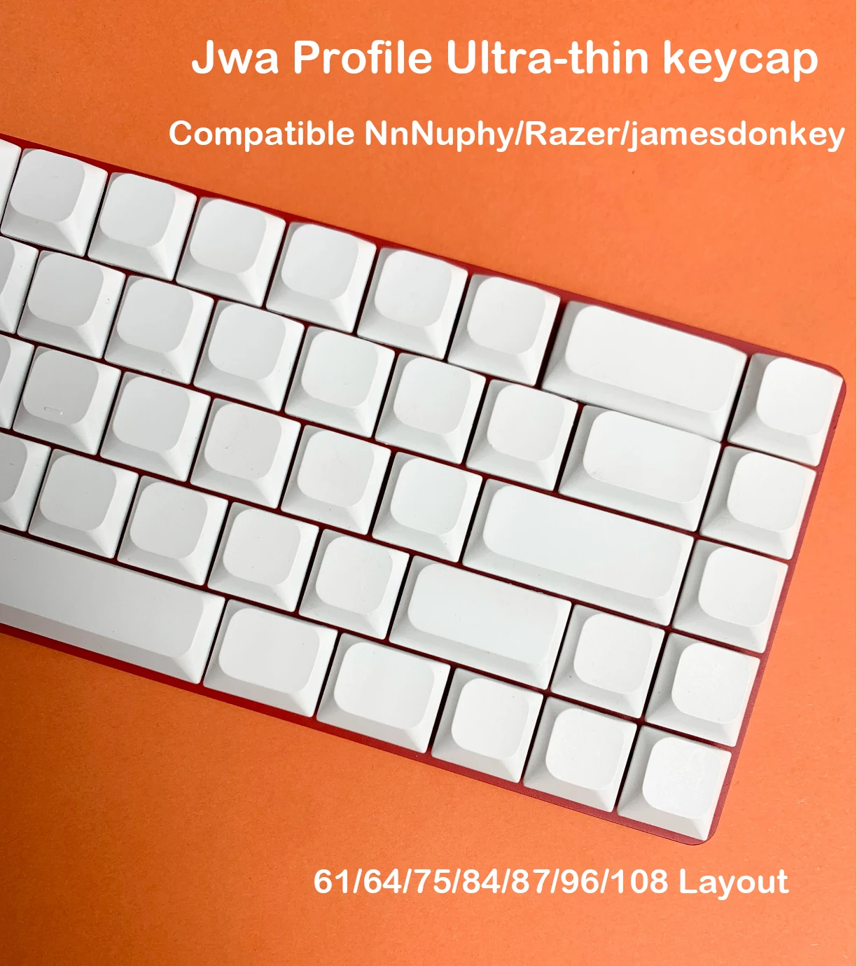 Materiale Pbt Ultra-Sottile Bianco Puro Senza Stampa Di Caratteri Mx Keycap Aggiunta Di Ricambio Copritasti Ultrasottili