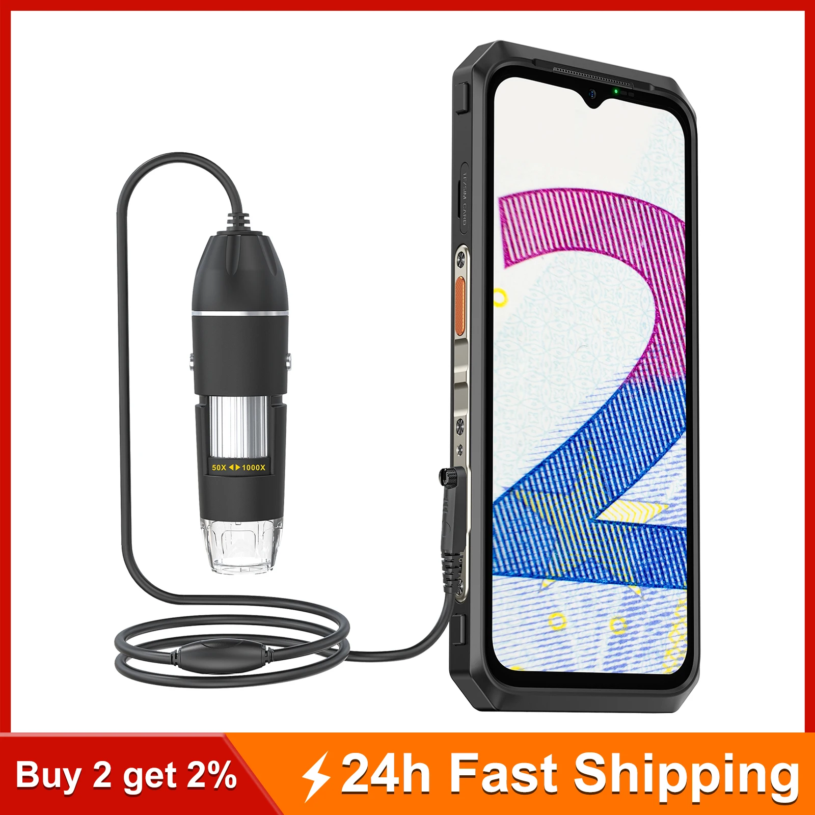 Ulefone Usmart C01 Fotocamera Per Microscopio Digitale Cablata Per Ulefone Armor 18 Series/9/9E E Power Armor 16 Series/13/Armor Pad