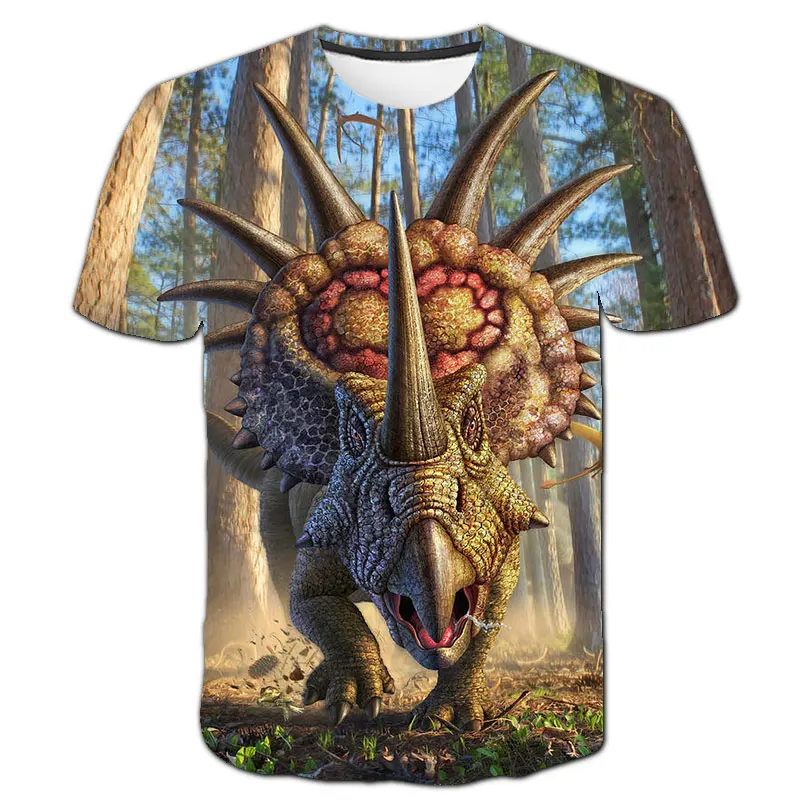 2022 New Jurassic World T-Shirt Dinosaur Girls Jurassic World Dinosaur Clothes Boy Fashion Children Cartoon Dinosaur Clothing