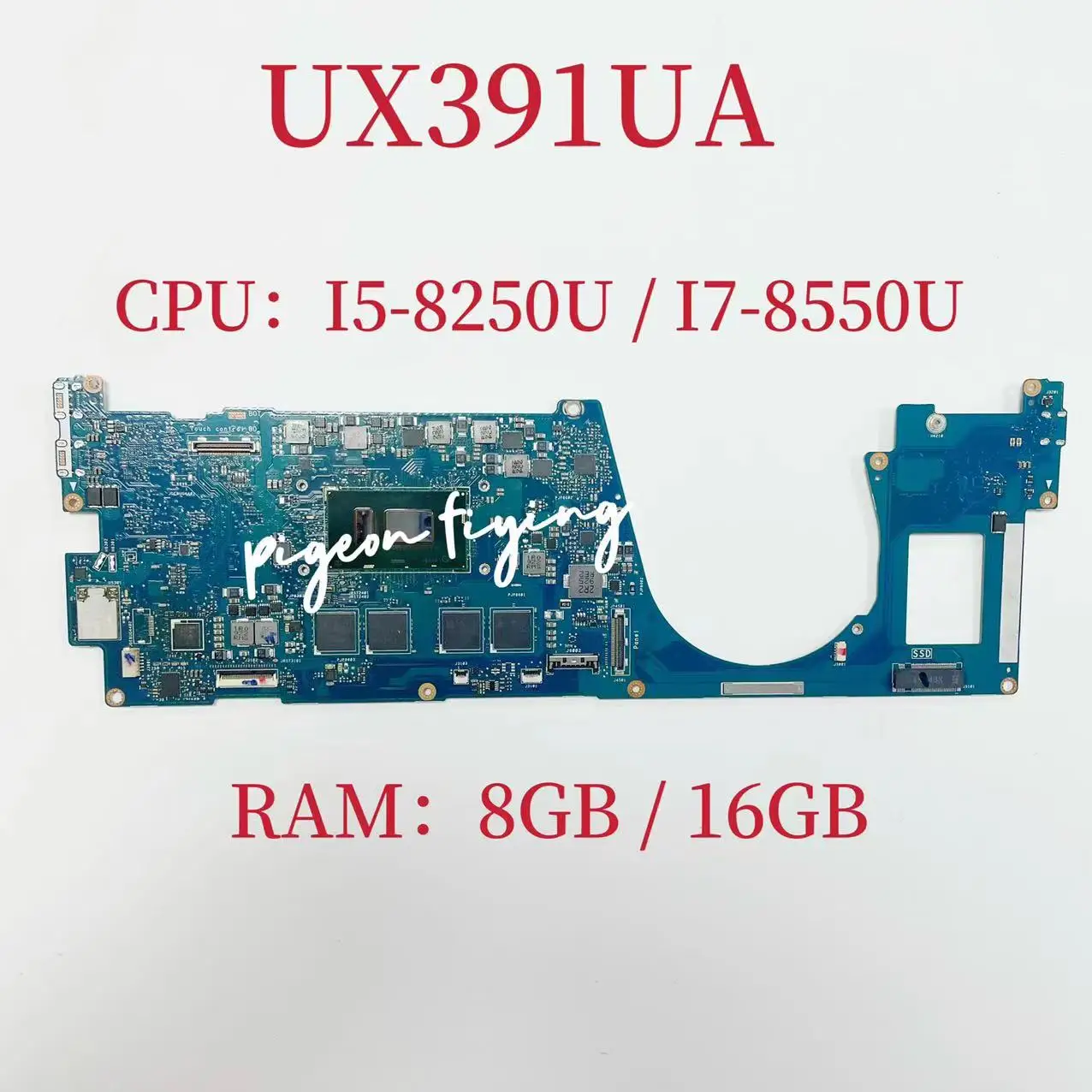 Scheda Madre Ux391Ua Per Cpu Portatile Asus Zenbook Ux391Ua: I5-8250U I7-8550U Ram: 8Gb / 16Gb 100% Test Ok