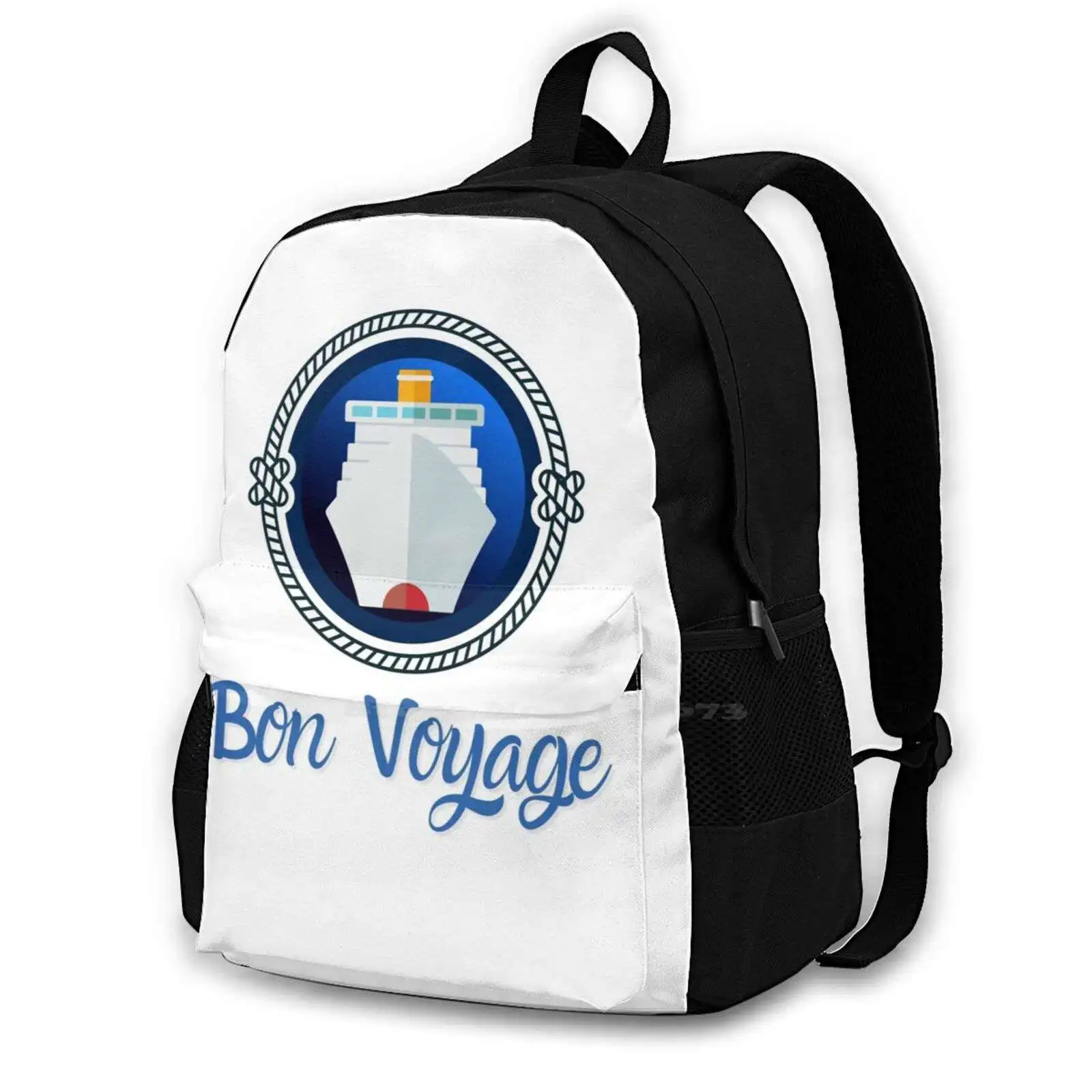 Bon With Cruise Ship 3D Print Design Zaino Borsa Casual Bon Cruise Cruise Ship Cruising Rope Sailing Ship Boat L Cruise