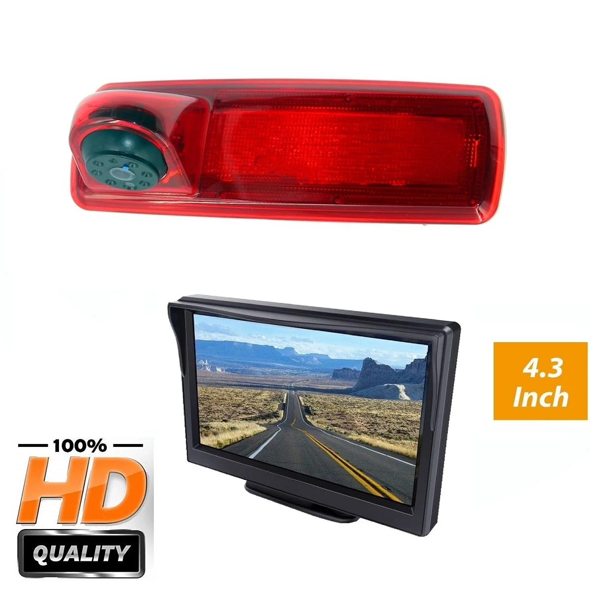 E9 Hd 720P 3Rd Brake Light Camera + 4.3 ''Monitor Per Vauxhall Vivaro B X82 Mk3 Opel Vivaro B, Renault Trafic3 Nv300 Fiat Talento
