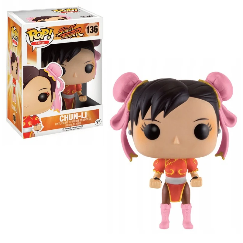 Funko Pop Street Fighters #136 Chun Li Vinyl Figure Action Toys Strade Anime Figure Regali Per Bambini Animation Series Doll Toys