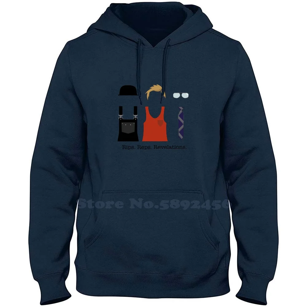Rips Reps Rivelazione Con Testo Felpa Casual Con Cappuccio In Cotone 100%