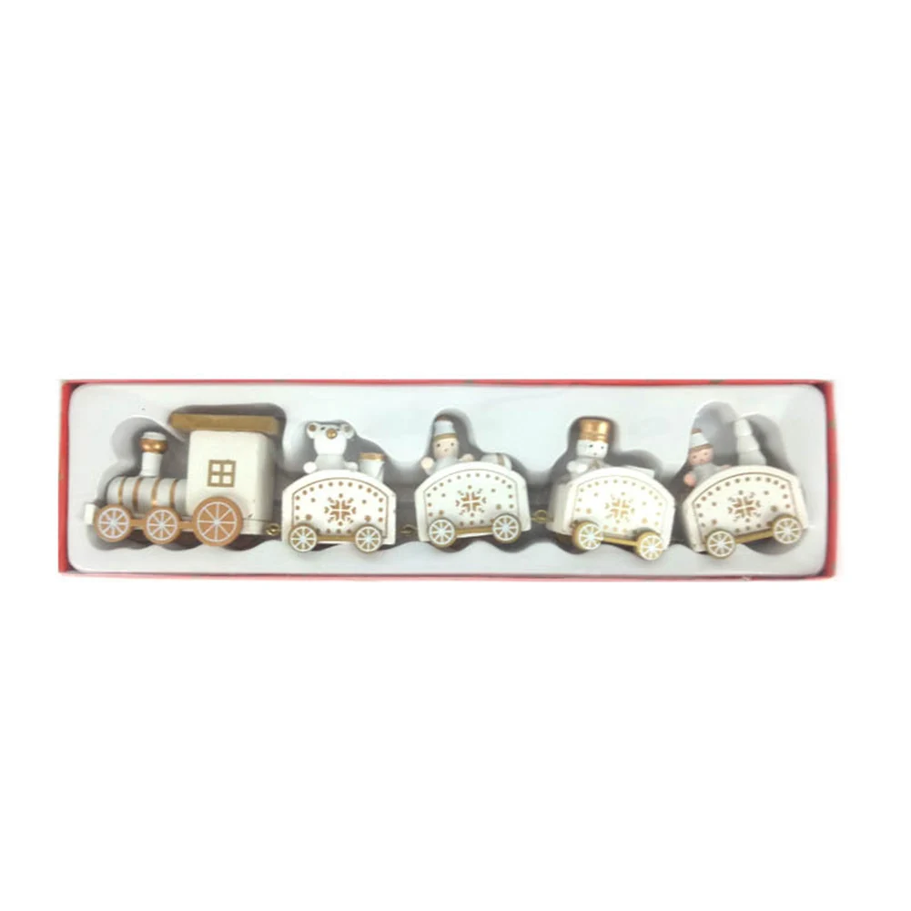 Christmas Train Table Wood Decor Bright Classic Colors Mini Train Ornament Per Il Regalo Del Vicino Dell'Amico Di Famiglia