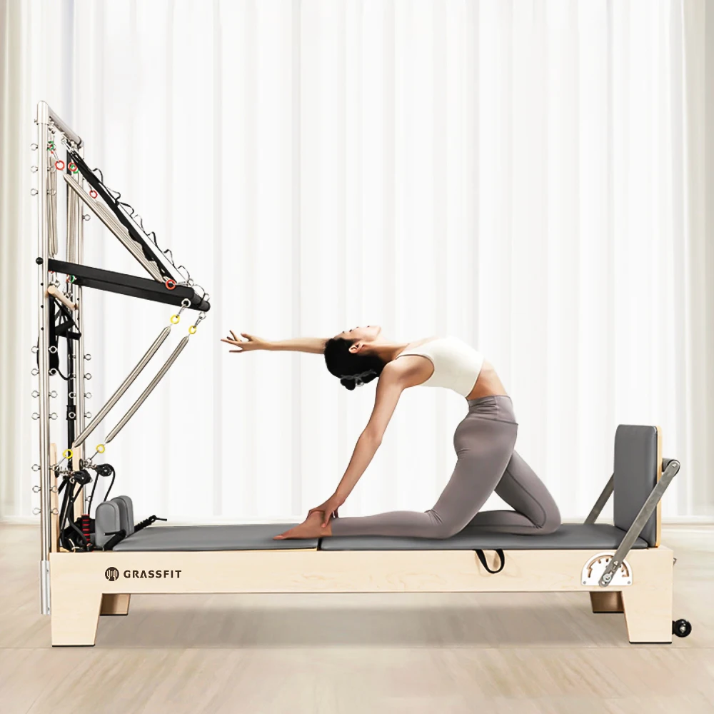 Professionale Durevole Studio Training Letto In Legno Di Quercia Half Trapeze Pilates Reformer Tower