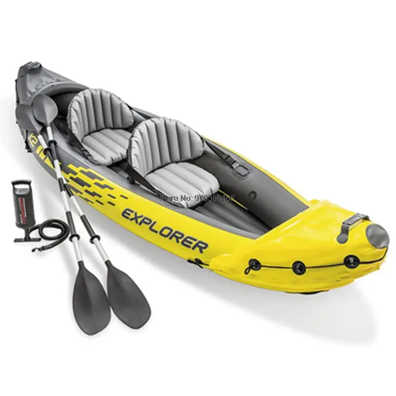 Kayak Gonfiabile Portatile Sport Acquatici Barca Da Pesca Doppia Barca In Pvc Kayak 2 Posti Gommone Pieghevole