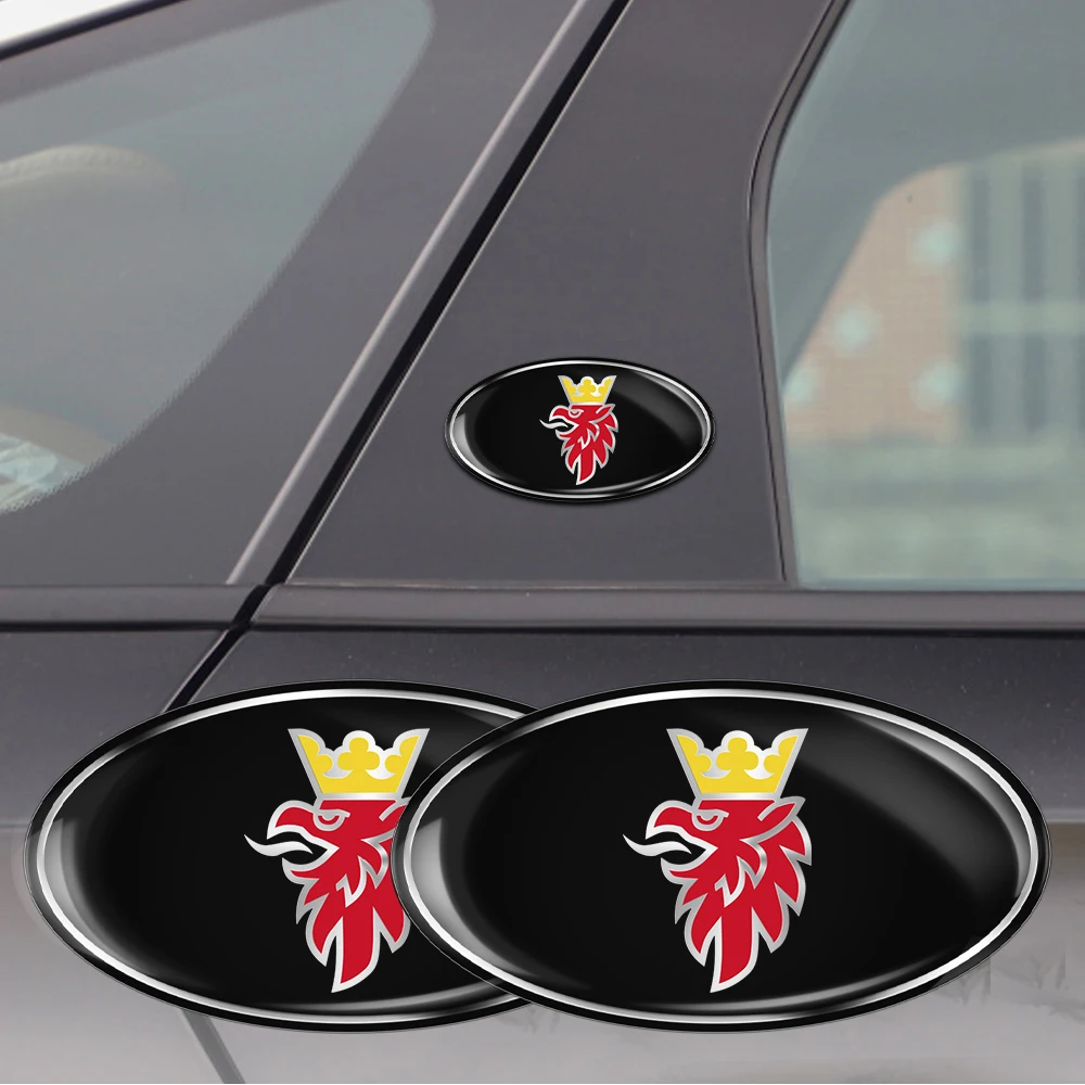 3D New Oval Car Emblem Ellisse Logo Badge Decalcomania Adesivi Decorativi Per Saab 93 Sticker Parts Decalcomania Accessori Accessori Per Auto
