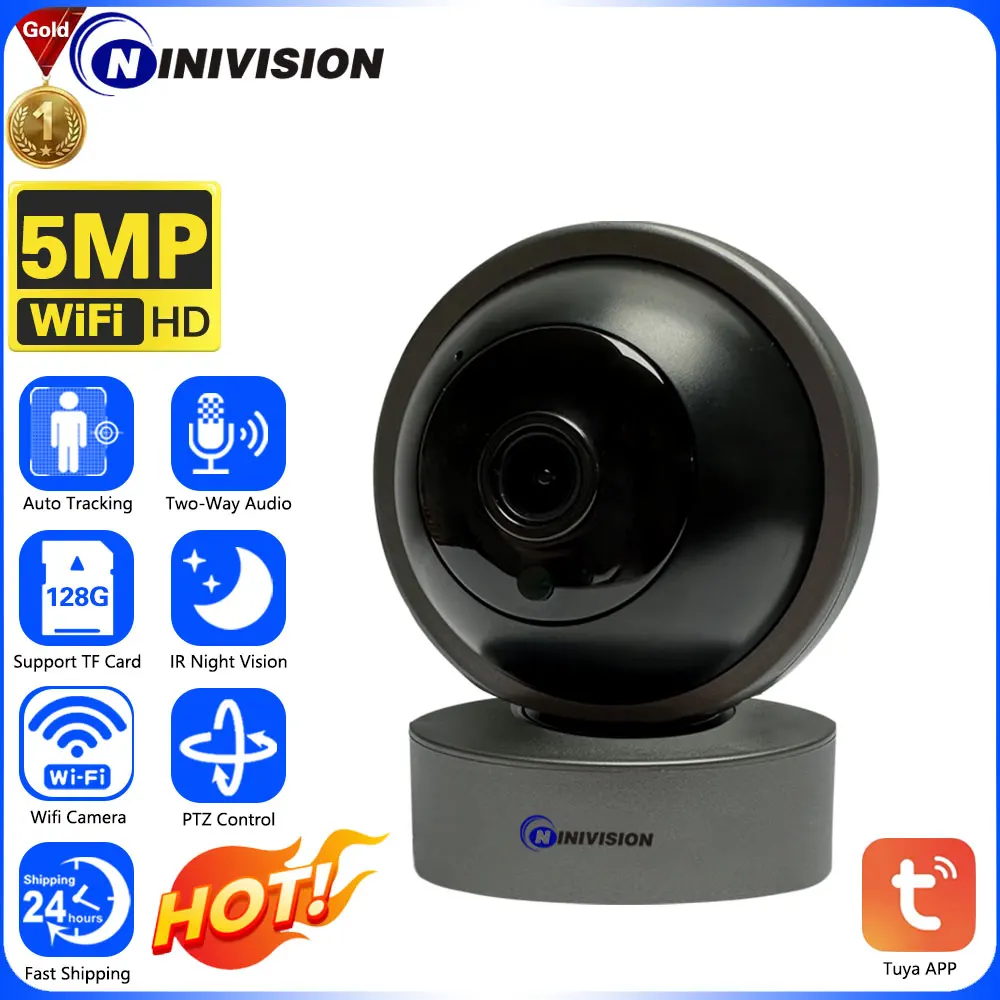 Tuya 5Mp Ip Camera Wifi Tuya Smart Home Hd Night Vision Audio Bidirezionale Auto Tracking Cloud Smart Life Home Camera Wifi Camera
