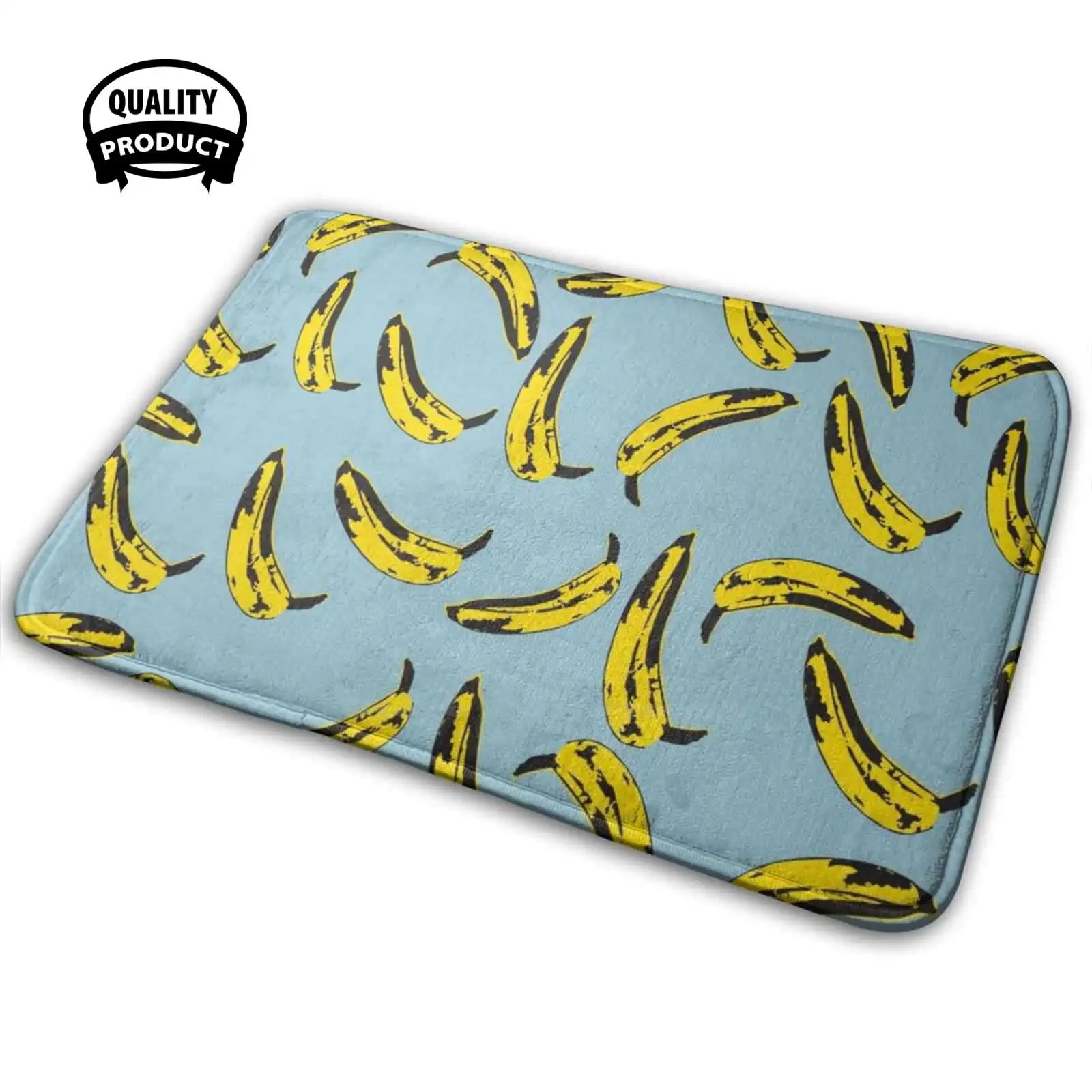 Banane 3D Morbido Tappetino Antiscivolo Tappeto Cuscino Banane Pop Art Velluto Musica Sotterranea Warhol Record Blue Banana Fruit Screen