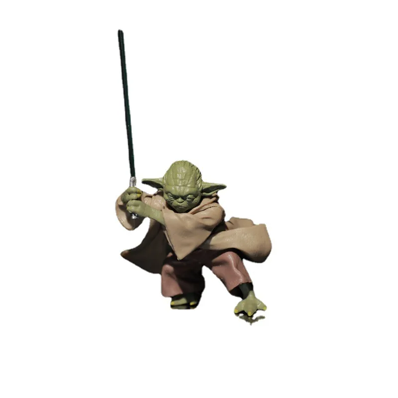 10Cm Star War Characters Master Yoda Doll Con Spada Action Figure Star War Ornaments Anime Figure Giocattoli Per Bambini Regali
