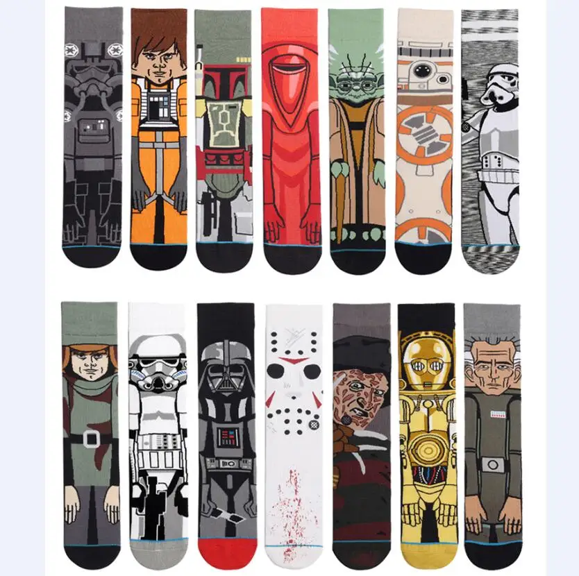 Hot Movie Star Wars Calze Per Adulti Uomo Donna Jedi Vader Master Yoda Cosplay Toys Cotone Divertente Marea Calze Lunghe Star Wars