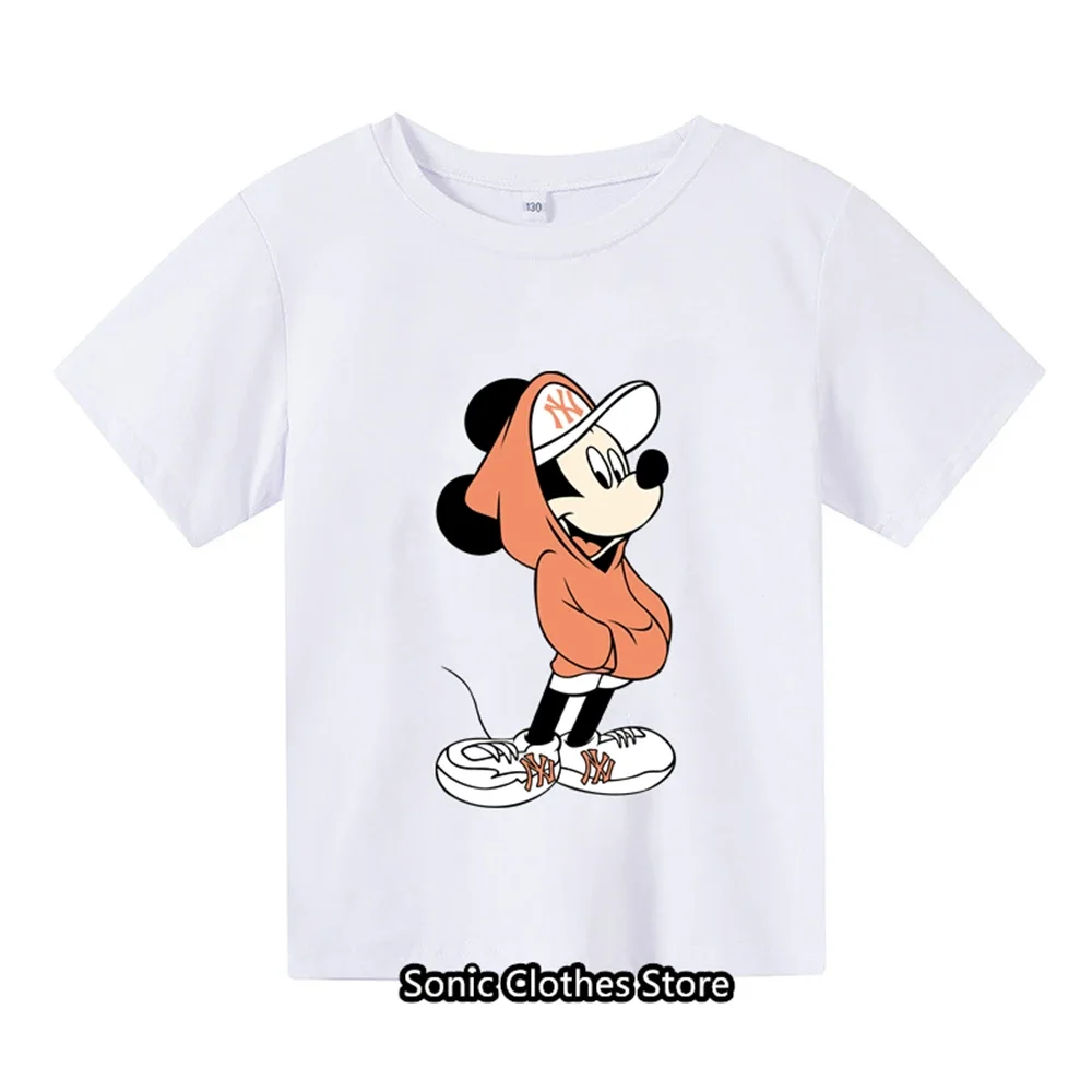 Cartoon Mickey Mouse Tshirt Bambini Bambini T-Shirt Boyssummer Mickey Camicia Traspirante 3-14 Anni T-Shirt Camicie Soniche