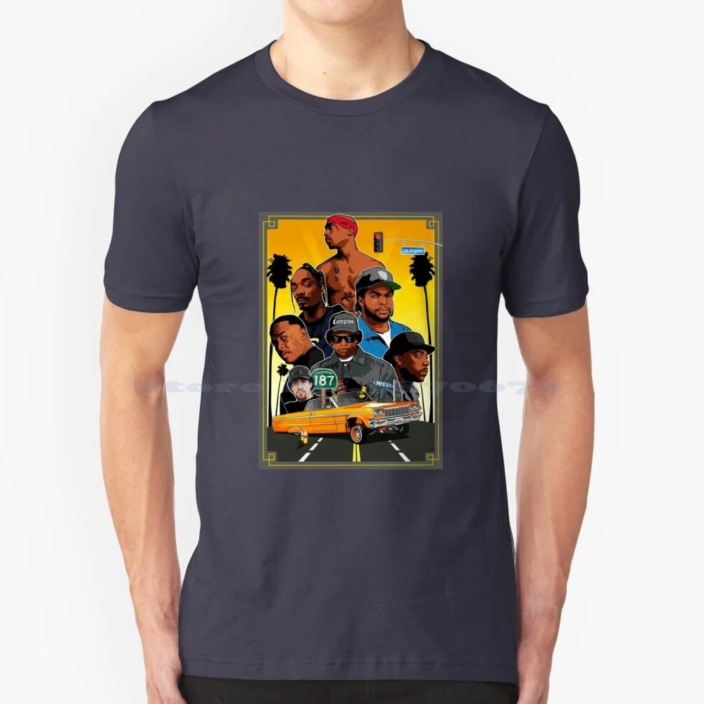 Rap Us-Old School Maglietta Anni '90 100% Cotone Tee Rap Us Old School Anni '90 2 Pac Snoop Dog Cloud Trap San Andrea Los