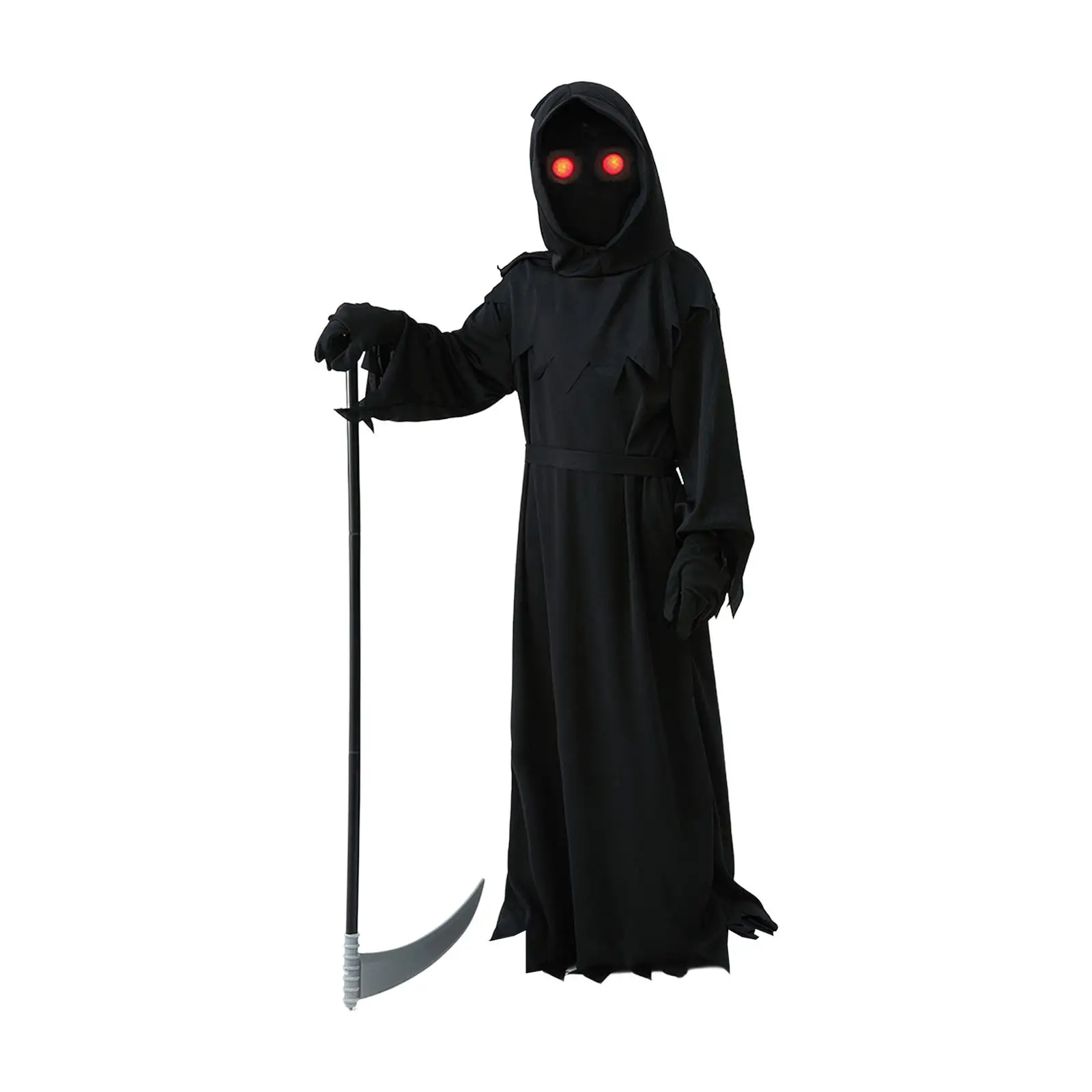 Halloween Grim Reaper Costume Cosplay Scythe Kids Guanti Grim Reaper Costume Robe Decoration For Masquerade Party Favor Carnival