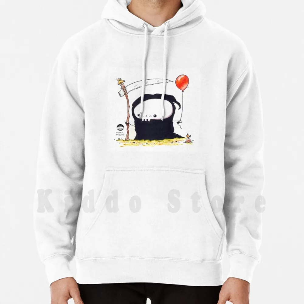 Le Felpe Con Cappuccio A Palloncino A Vita Corta Manica Lunga Grim Reaper Reaper Scythe Balloon Birdies Red Balloon Skull Little Grim