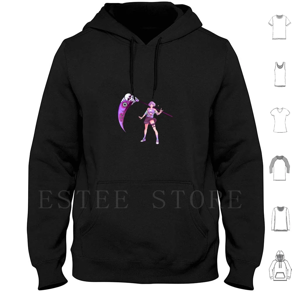 Felpe Con Cappuccio Scythe Girl Manica Lunga Anime Manga Girls False Skull Eyes Eye Semi Realistico Realistico Cool Mower Magic