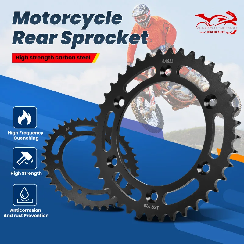520 52T Ruota Catena Pignone Posteriore Moto Per Ktm 250 Exc 250 Exc-F Xc-W 300 Exc 350 Exc-F 18-23 350 Xc-F 350 Xc-W 350 Xcf-W