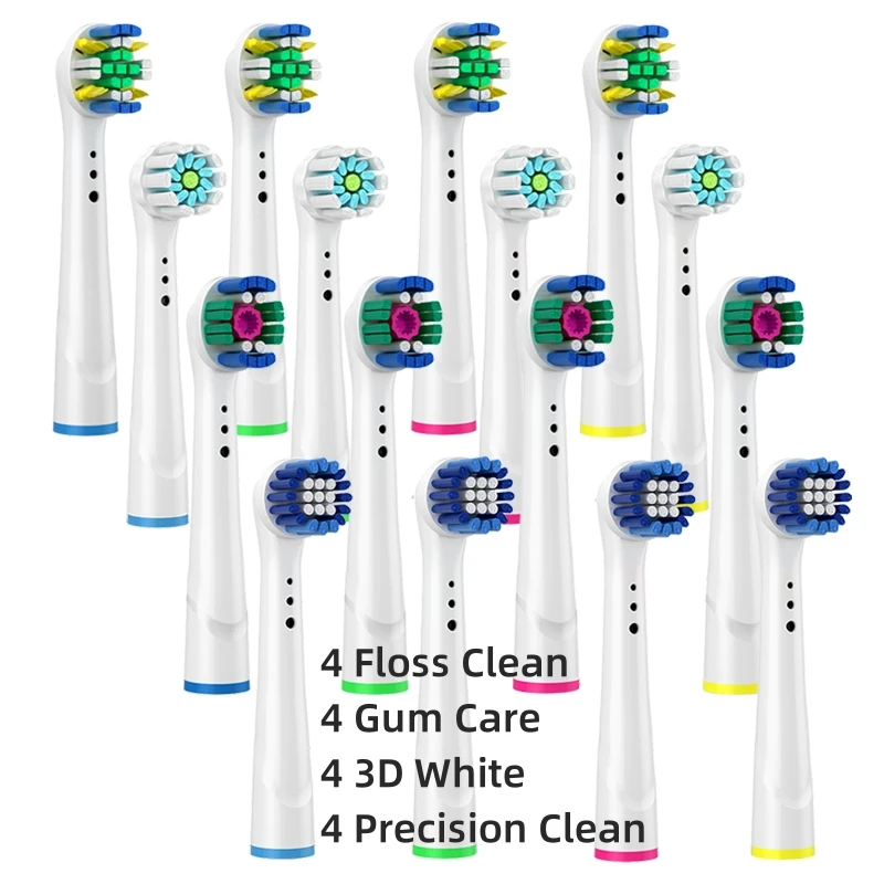 Testine Per Spazzolini Da Denti Sostituibili Da 16 Pezzi Per Spazzolino Elettrico Braun Oral B Flossaction Whitening Clean Teeth Ricariche Con Setole 