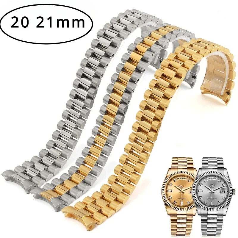 20 21Mm Orologi Accessori Bracciale In Acciaio Inossidabile Per Rolex Submariner Series Strap Men Silver Watch Band Safe Buckle