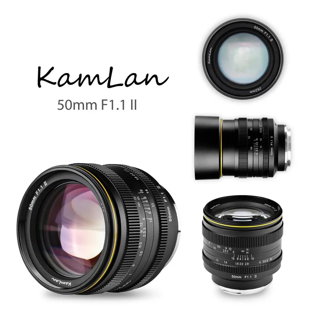 Kamlan 50Mm F1.1 Ii Aps-C Grande Apertura Messa A Fuoco Manuale Obiettivo Per Fotocamere Mirrorless Obiettivo Della Fotocamera Per Canon Sony Fuji