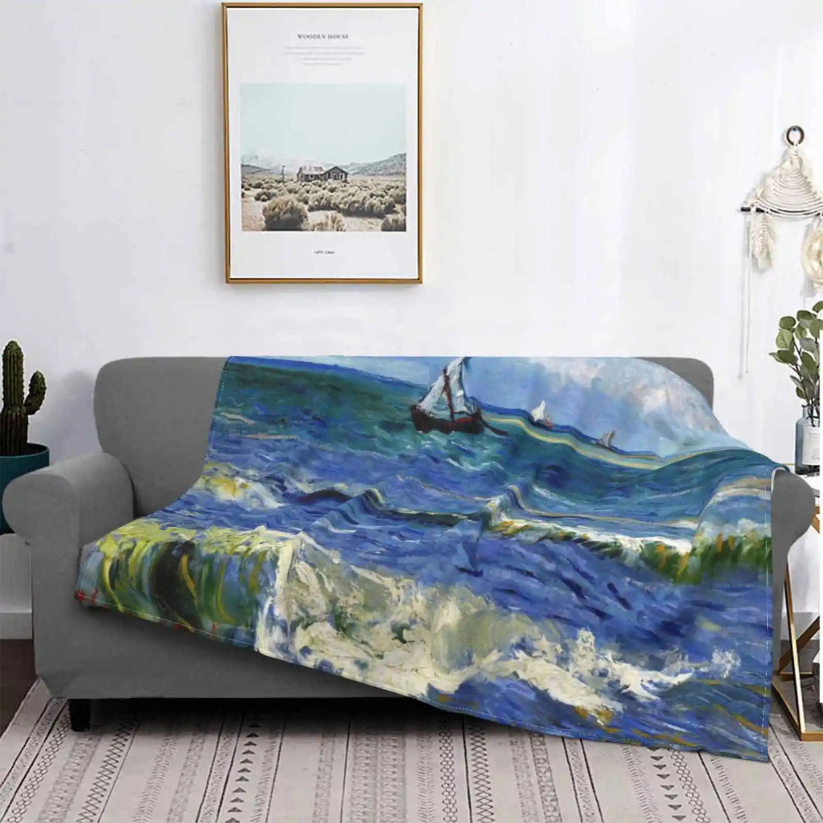 Vincent Van Gogh "The Sea At Les Saintes - Maries - De - La-Mer" 1888 Coperta Per Aria Condizionata Soft Warm Light Thin Blanke