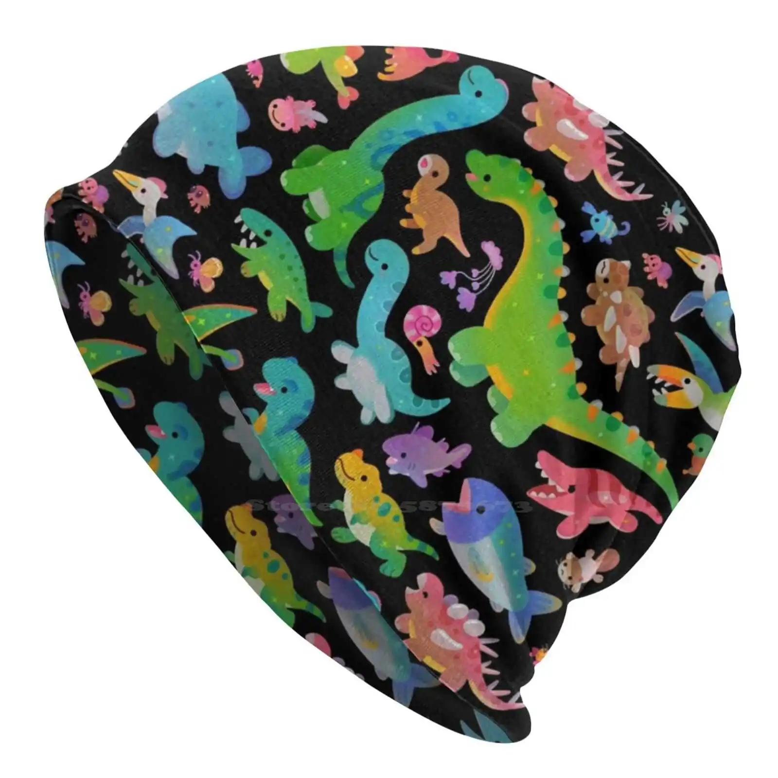Baby-Dark Cappello Lavorato A Maglia Warm Beanie Outdoor Caps Dinosaur Baby Kid Paleontologia Vita Presorica Allosauro Brachiosaurus