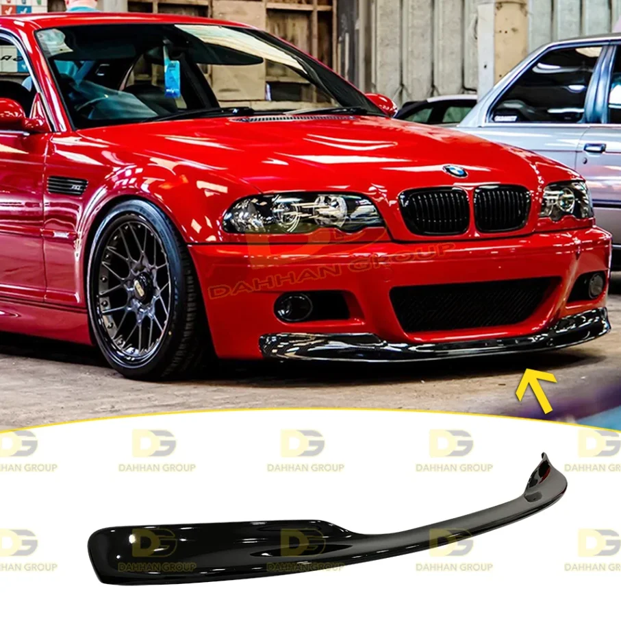 Bm 3 Series E46 M3 1997 - 2006 Csl Style Front Splitter Lip Spoiler Wing Carbon Look O Piano Gloss Black Plastic M Power M3 Kit
