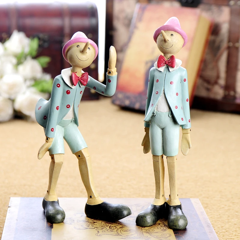 American Living Roomcreative Doll Usato Stile Resina Burattino Decorazione Da Tavolo Accessori Per La Casa Figurine Decorative