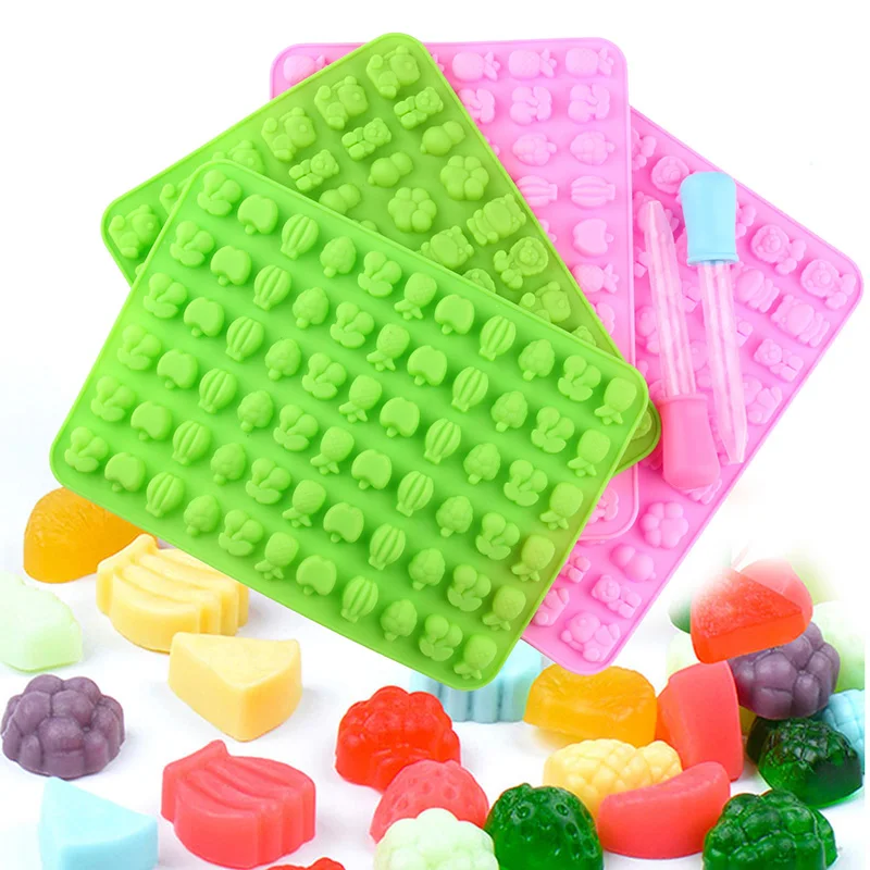 Stampo Gommoso In Silicone Mini Frutta 66 Cavità Ananas Uva Mela Caramelle Stampi Per Caramelle Animali Stampi Per Gelatina Fondente Al Cioccolato