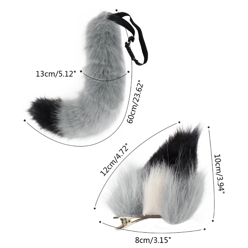 Sexy Cute Ears Headband Peluche Cats Ears Tail Set Anime Cosplay Accessori R7Rf
