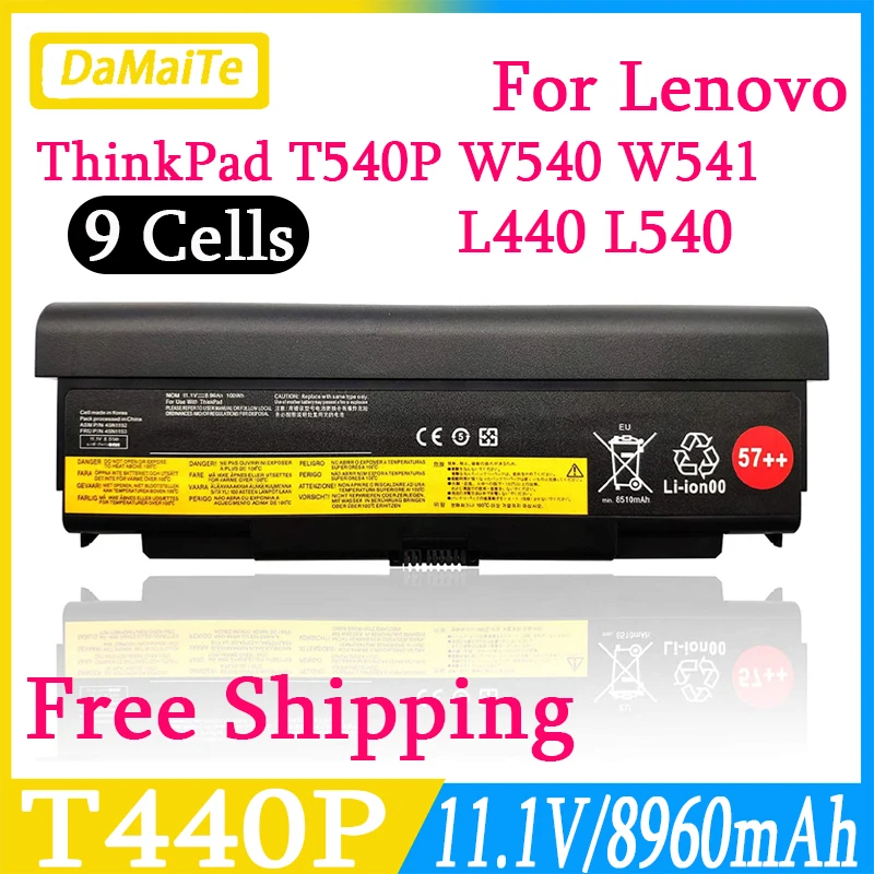 Batteria Per Laptop T440P Per Lenovo Thinkpad T540P W540 W541 L440 L540 45 N1144 45 N1145 45 N1148 45 N1159 45 N1158 45 N1160 T430 T410 57 +