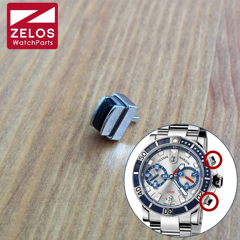 Un Impermeabile Orologio Pusher Per Un Ulysse Nardin Diver 42.7Mm Cronografo Orologio Premere Pulsante Parti Dell'Orologio Strumenti