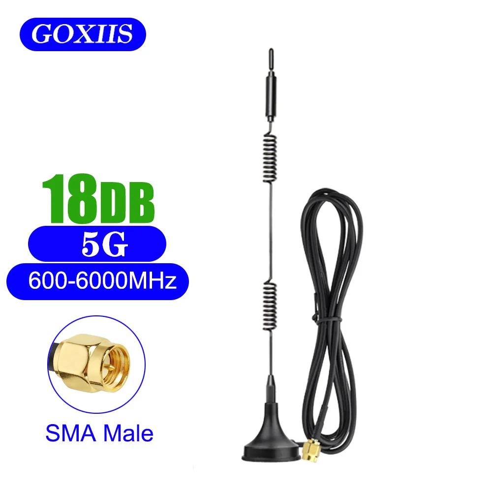 5G 4G 3G Gsm High Gain Antenna 18Dbi Outdoor Full-Band Signal Booster 600-6000Mhz Long Range Amplifier  Sma Magnetic Base