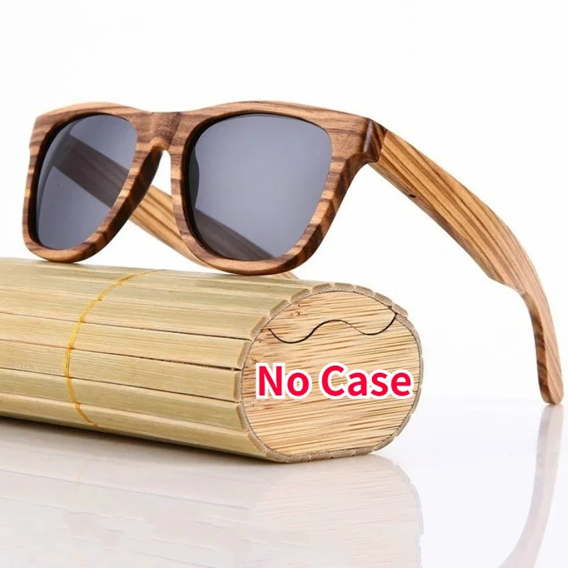 Bamboo Color Uomo Donna Retro Vintage Fashion Summer Glasses Occhiali Da Sole Con Venature Del Legno