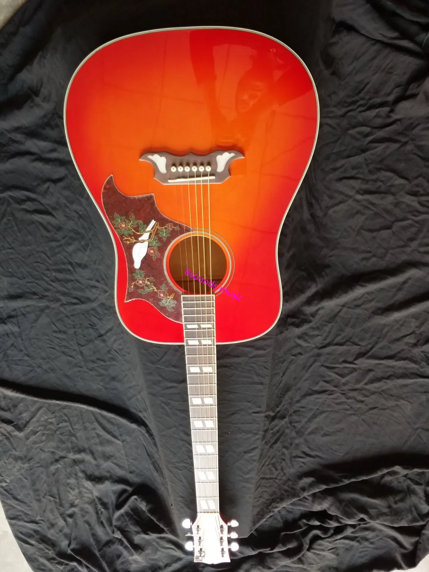 Spedizione Gratuita Professionale Personalizza Chitarra Acustica Cherry Aaa Chitarra Acustica In Legno Massello Top Chitarra Acustica Folk Flame Maple