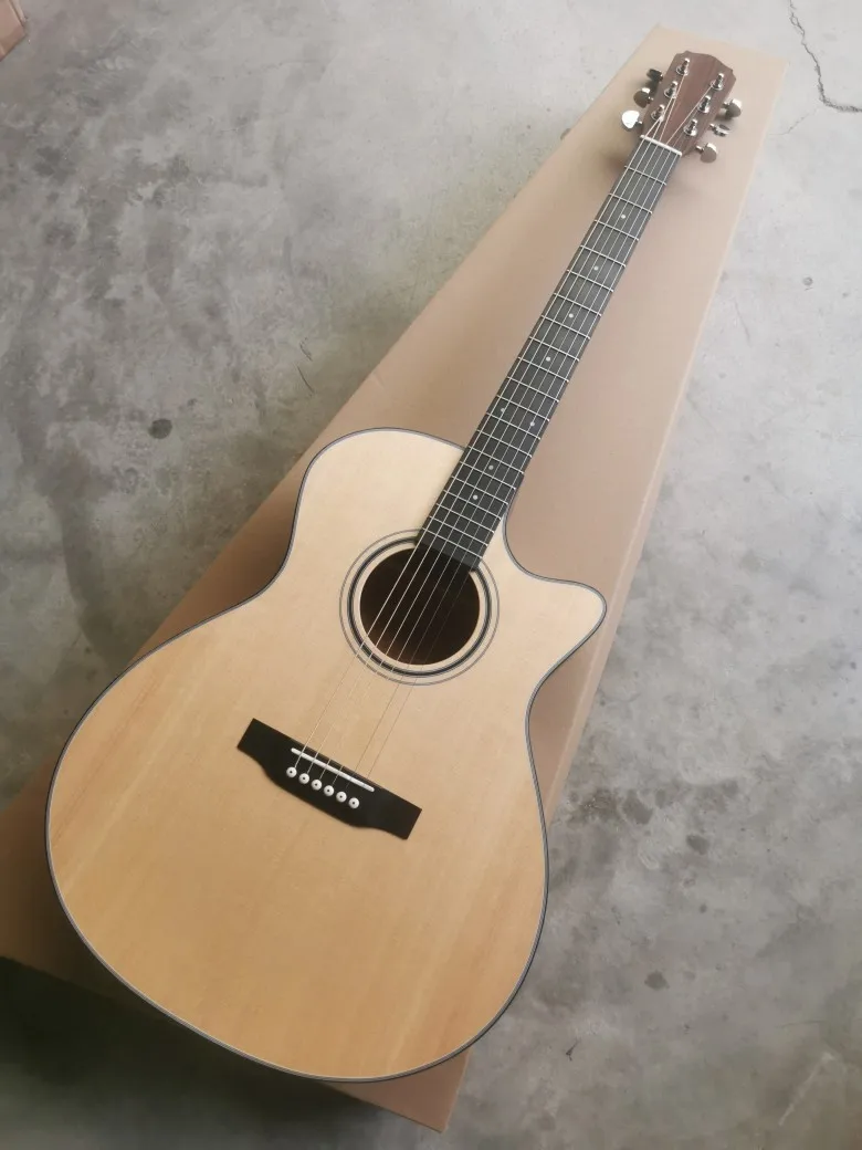 Ga Barrel High Configuration Solid Spruce Black Finger Acoustic Acoustic Guitar