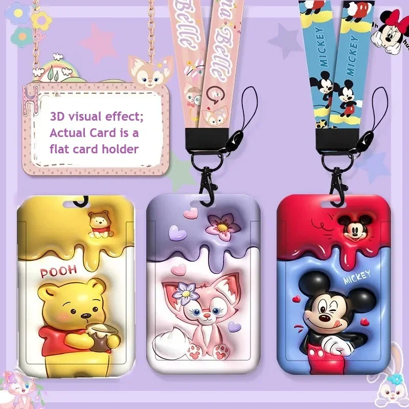 Disney Cartoon Mickey Minnie Winnie Porta Carte Di Credito 3D Expansion Card Pooh Bear Bank Id Card Bag Case Gifts