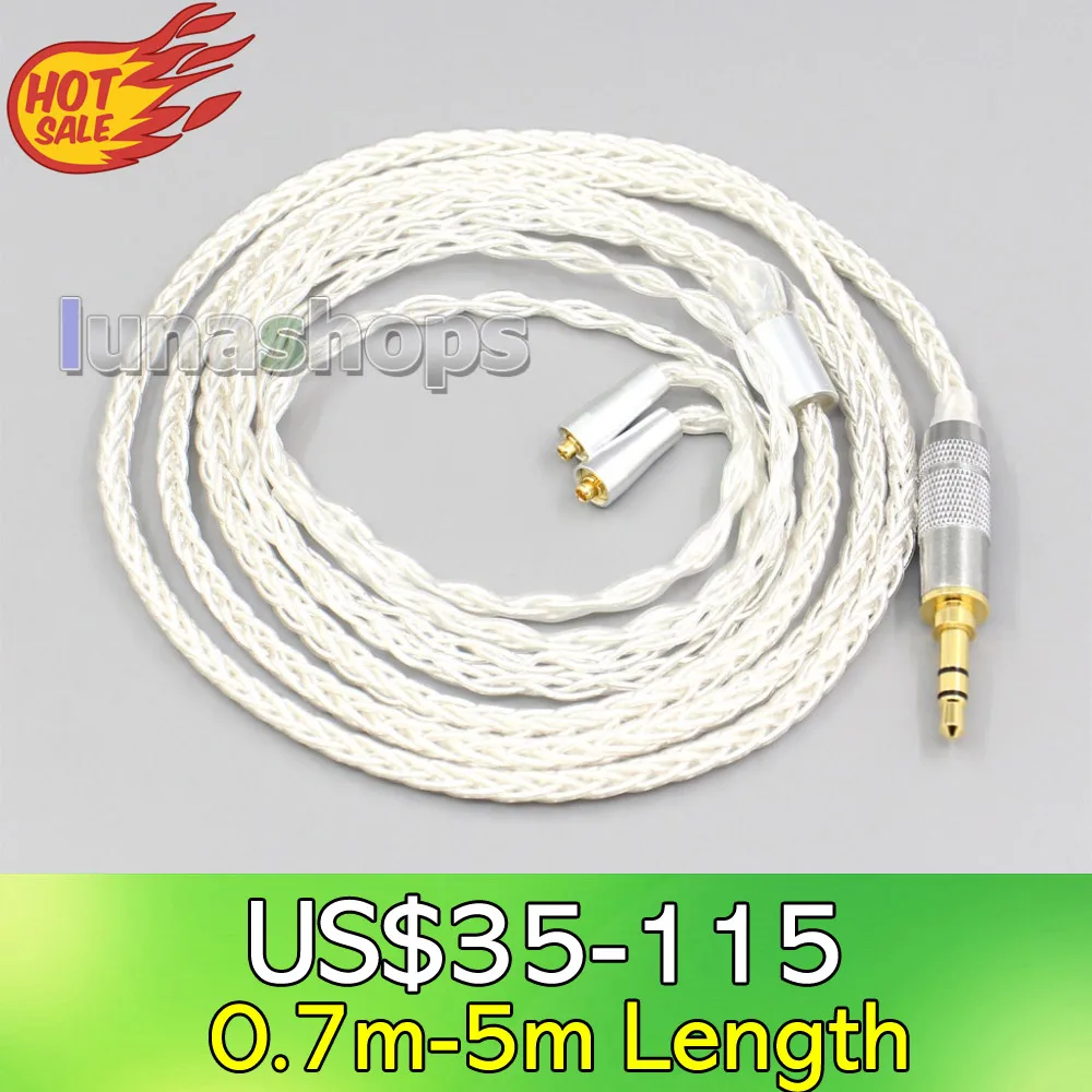 Ln007027 2.5Mm 4.4Mm Xlr 8 Core Placcato Argento Cavo Auricolare Per Westone W40 W50 W60 Um10 Um20 Um30 Um40 Um50 Pro