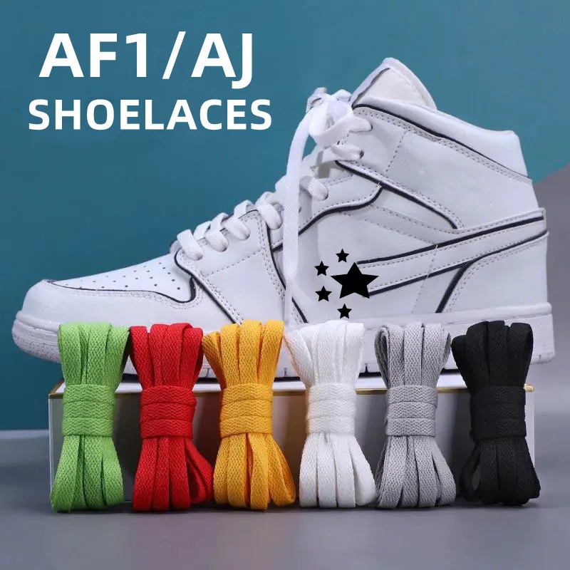 Lacci Colorati Af1/Aj Per Sneakers Flat Classic Original Solid White Black Lacci Sportivi Uomo Donna Scarpe Da Basket